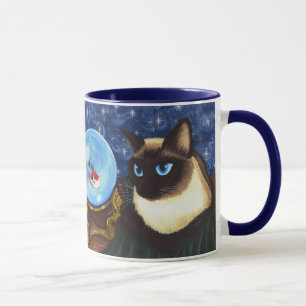 Siamesische Katzen-Kristallball Koi Tasse