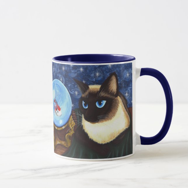 Siamesische Katzen-Kristallball Koi Tasse (Rechts)
