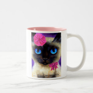 Siamesische Katzen-Malerei-Tasse - 155 bezaubernd Zweifarbige Tasse