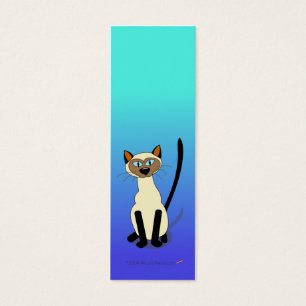 Siamesische Katzen-MiniLesezeichen (blau)