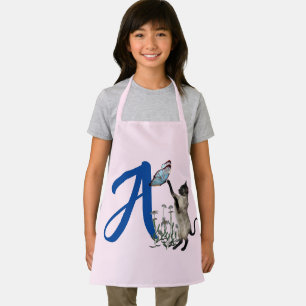 Siamesische Katzen Schmetterling Monogramm Anfangs Schürze