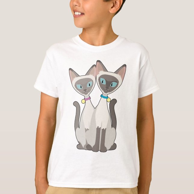 Siamesische Katzen T-Shirt (Vorderseite)