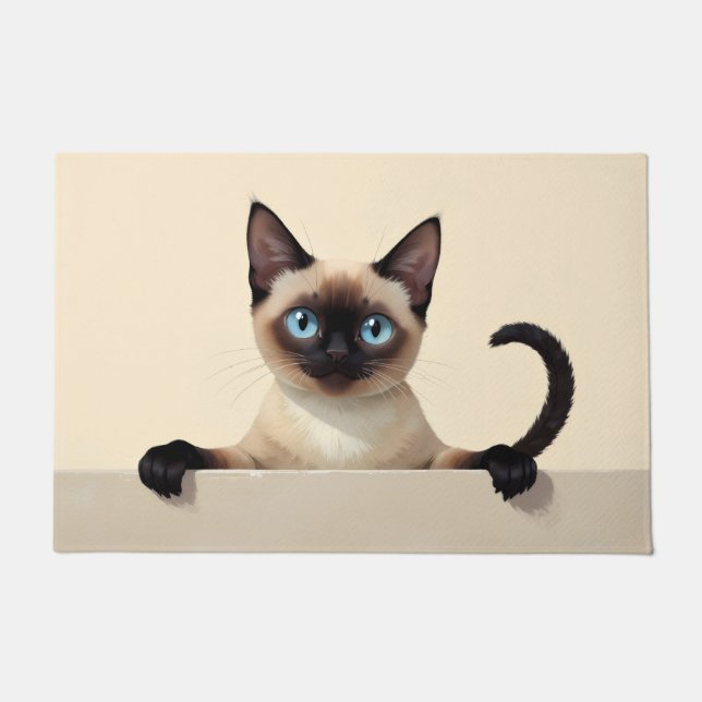 Siamesische Katzen Türmatte Kunst (Vorderseite)