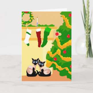 Siamesische Katzen-Weihnachten Feiertagskarte