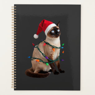 Siamesische Katzen-Weihnachtslichter Weihnachtsman Planer