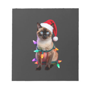 Siamesische Katzen-Weihnachtslichter Xmas Katzenli Notizblock