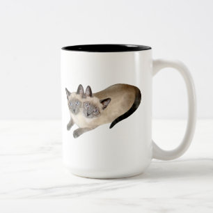 Siamesische Katzen-Zwillinge Zweifarbige Tasse