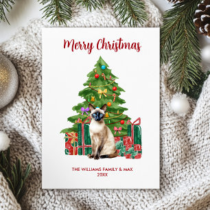 Siamesische Katzenfamilien-Weihnachten Feiertagskarte