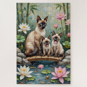 Siamesische Katzenlotusteich-Kunst