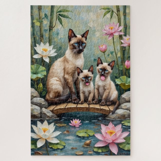 Siamesische Katzenlotusteich-Kunst (Vertikal)