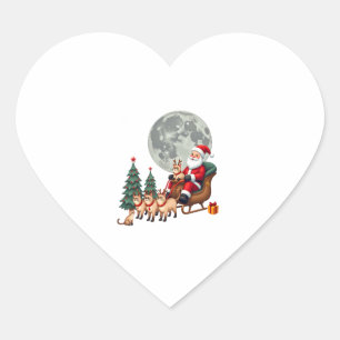 Siamesische-Rentier-Weihnachten-Siamesische-Katzen Herz-Aufkleber