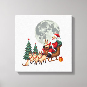 Siamesische-Rentier-Weihnachten-Siamesische-Katzen Leinwanddruck