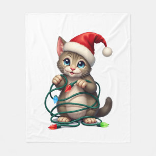 Siamesische Weihnachtskatze V-Ausschnitt (2) Fleecedecke