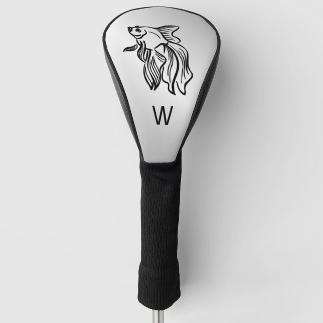 Siamesischer Kampffisch initialisiert Golf Headcover (Vorderseite)