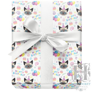 Siamesisches Katzen-Geschenkpapier Geschenkpapier