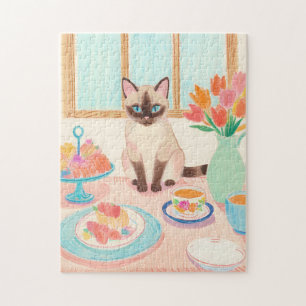 Siamesisches Katzen-Teezeit-Puzzle