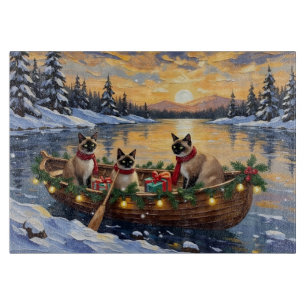 Siamesisches Katzen-Weihnachtsboot-Fest Schneidebrett
