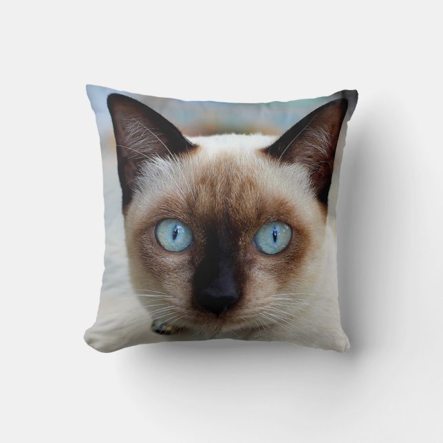 Siamesisches Miezekatze-Gesicht Kissen (Vorderseite)