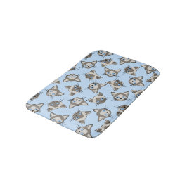 Siamesisches Mit Augen Cat Faces Graphic Art Muste Badematte