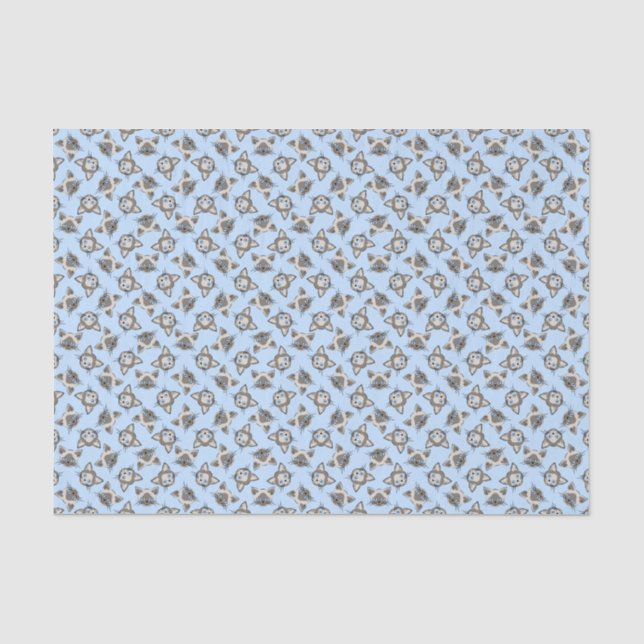 Siamesisches Mit Augen Cat Faces Graphic Art Muste Seidenpapier (Vorderseite)