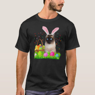 Siamesisches Osterkatze-Häschen Siamesische Katze T-Shirt