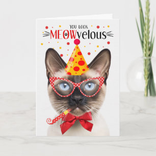 Siamesisches Siegel Point Cat MEOWvelous Birthday Karte