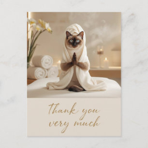 Siamessische Katze im Spa Danke Postkarte