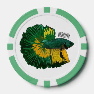 Siamische Bekämpfung des Cartoon Pokerchips