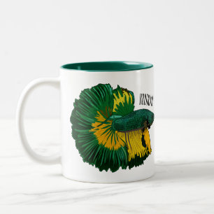 Siamische Bekämpfung des Cartoon Zweifarbige Tasse