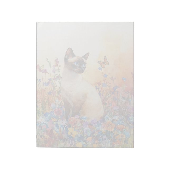 Siamische Katze 1 - 11" x 8,5" Notepad Notizblock (Rotiert)
