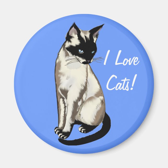 Siamische Katze Tierliebhaber Magnetgeschenke Magnet (Vorne)
