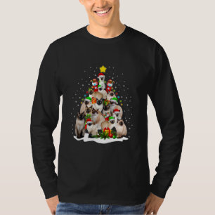 Siamische Katzen Weihnachtsbaum Light Ugly Sweater T-Shirt