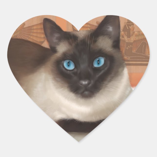 Siamische Katzenaufkleber Herz-Aufkleber (Vorderseite)