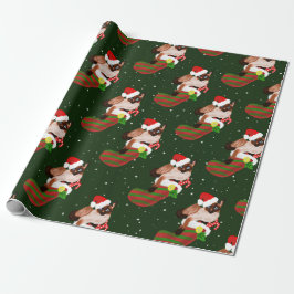 Siamische Katzenjause mit Strumpf und Weihnachtsma Geschenkpapier