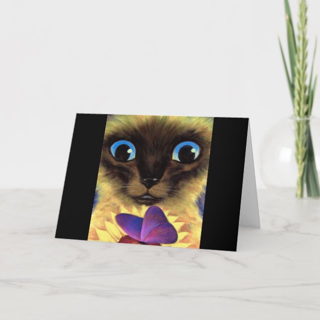 Siamische Katzenmalerei mit Schmetterling - Multi Karte (Vorderseite)