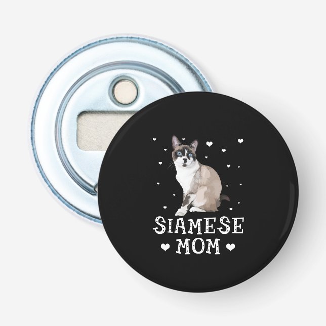 Siamische Mama Niedlich Siamese Siamese Lover Flaschenöffner (Vorderseite)