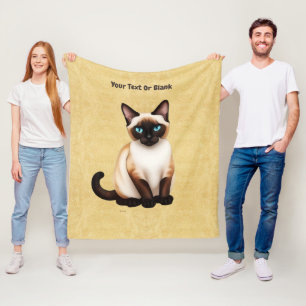 Siamkatze auf altem Papier Fleecedecke