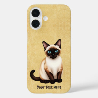 Siamkatze auf altem Papier iPhone 16 Hülle