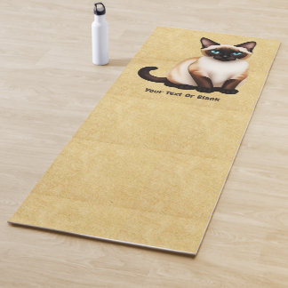 Siamkatze auf altem Papier Yogamatte