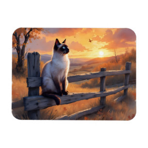 Siamkatze auf Splitterzaun Magnet