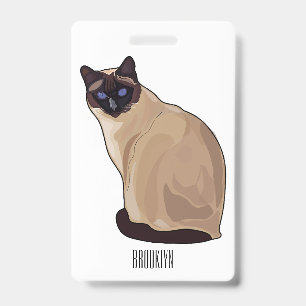 Siamkatze Cartoon-Illustration  Ausweis