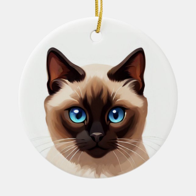 Siamkatze Keramik Ornament (Vorne)