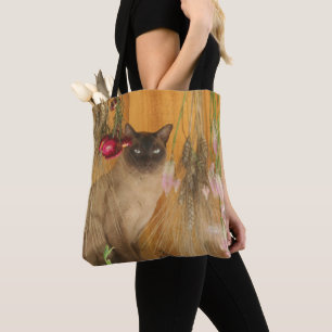 Siamkatze mit Blume Tasche