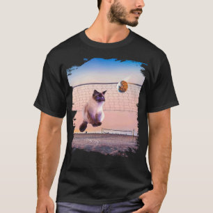 Siamkatze spielt Beachvolleyball T-Shirt