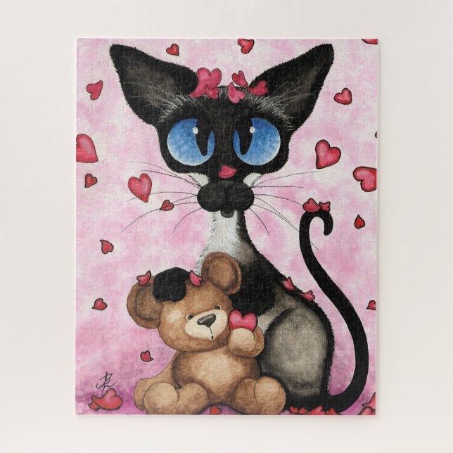 Siamkatze Valentinstag von Bihrle (Vertikal)