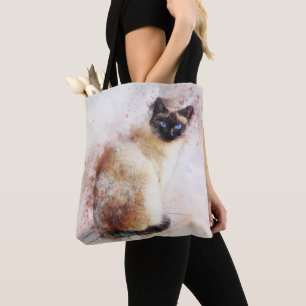 Siamkatze Wasserfarbe Tasche