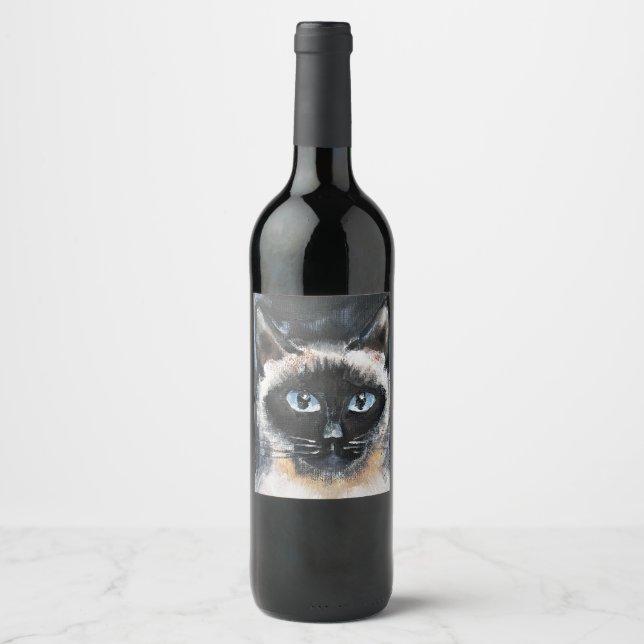 Siamkatze Weinetikett (Vorderseite)