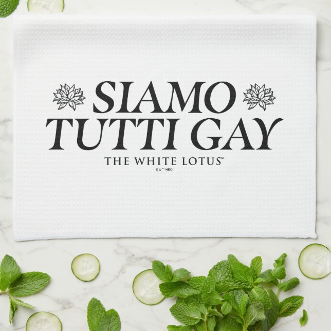 Siamo Tutti Gay - The White Lotus Geschirrtuch (Gefaltet)