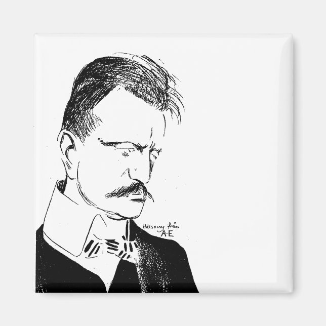 Sibelius: Zeichnung von Albert Engström (1904) Magnet (Vorne)