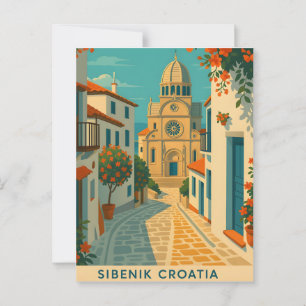 Šibenik Croatia Vintage Travel PostCAR- St. James Postkarte